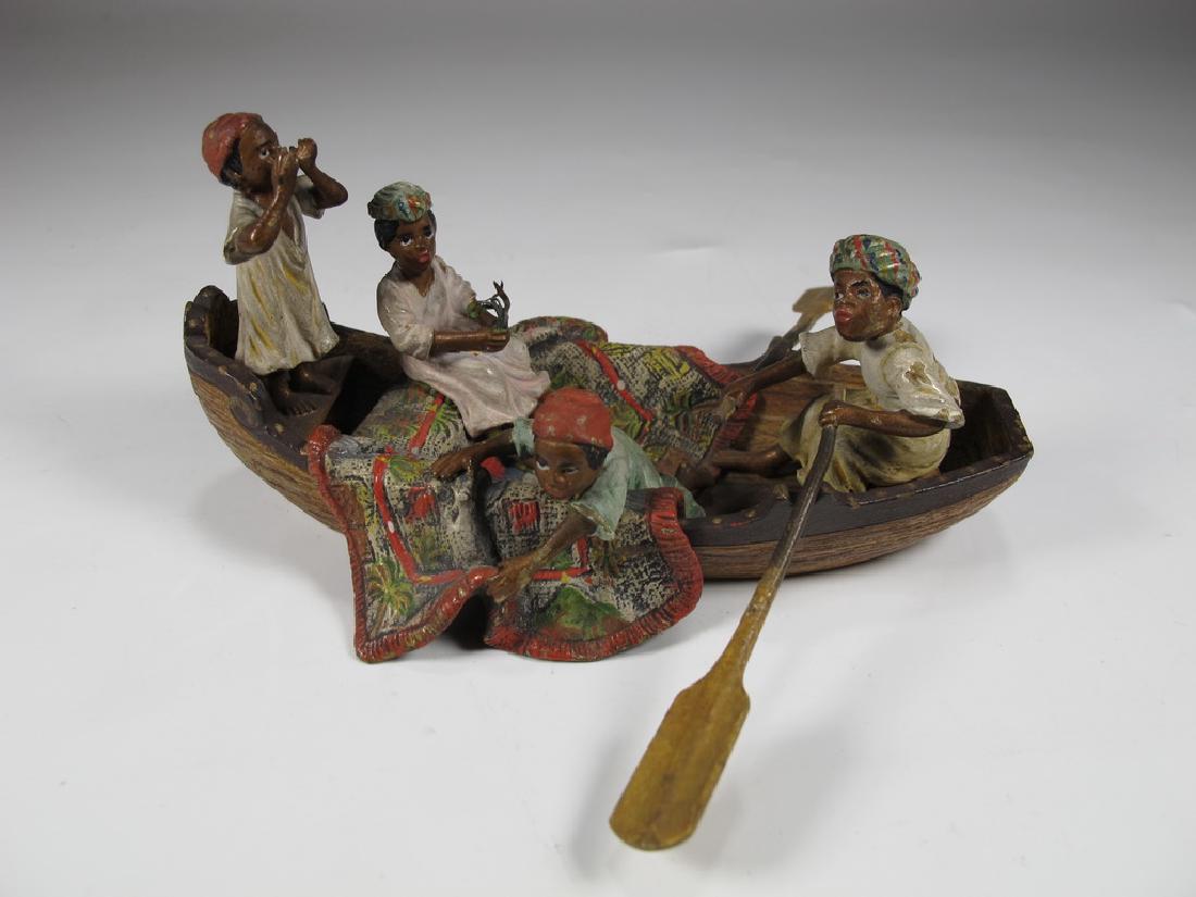 Antique Orientalist Vienna bronze boat statue (1 of 6)