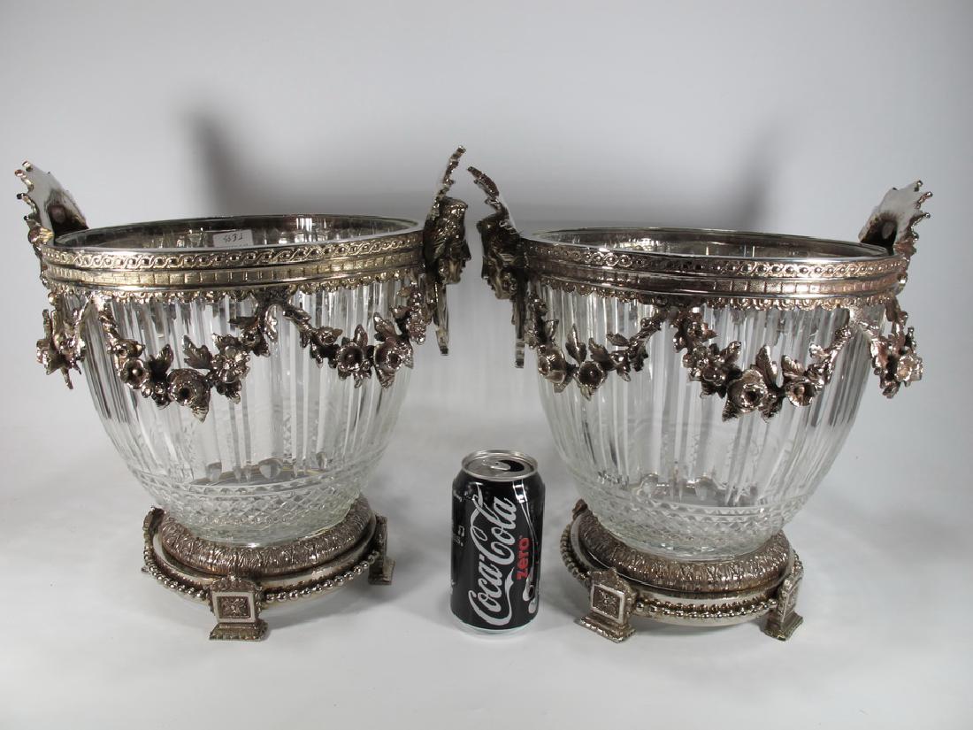 Signed Baccarat pair of silverplated bronze & glass (1 of 7)