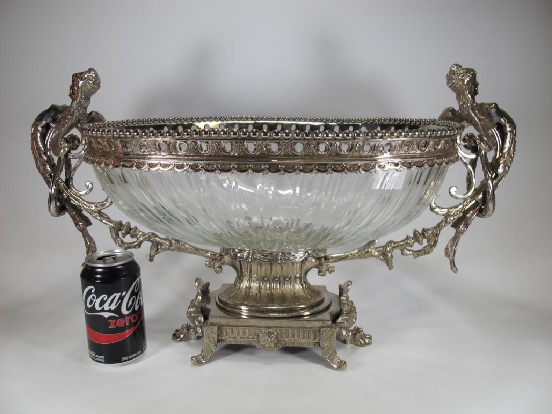 Baccarat style silverplated bronze & glass centerpiece (1 of 8)