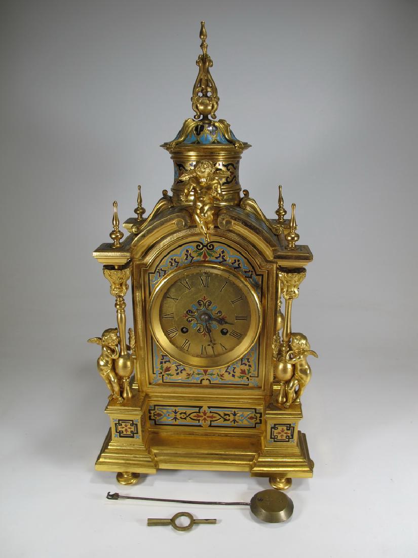 Antique French Leroy gilt bronze champleve clock (1 of 10)
