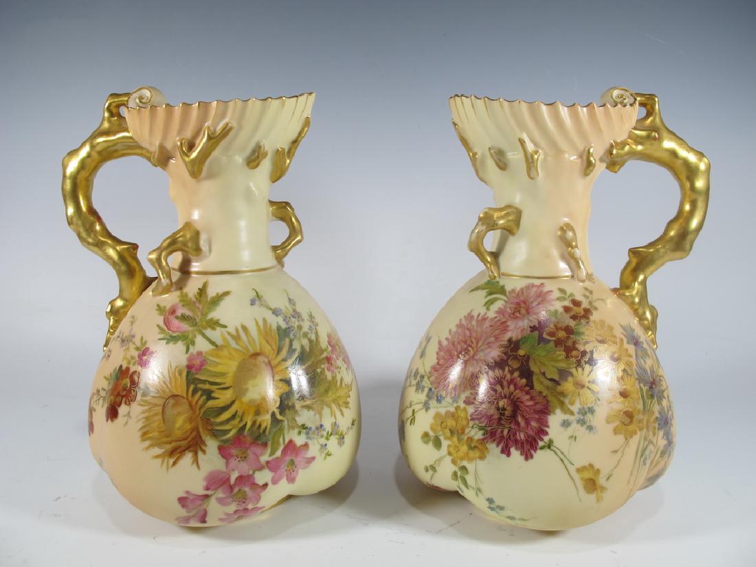 Antique Royal Worcester pair of porcelain pitchers (1 of 9)
