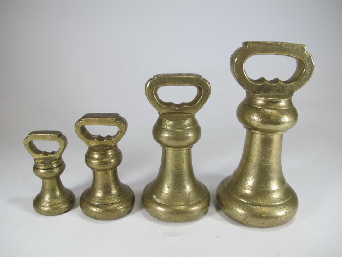 Vintage set of 4 bronze scale weight (1 of 8)