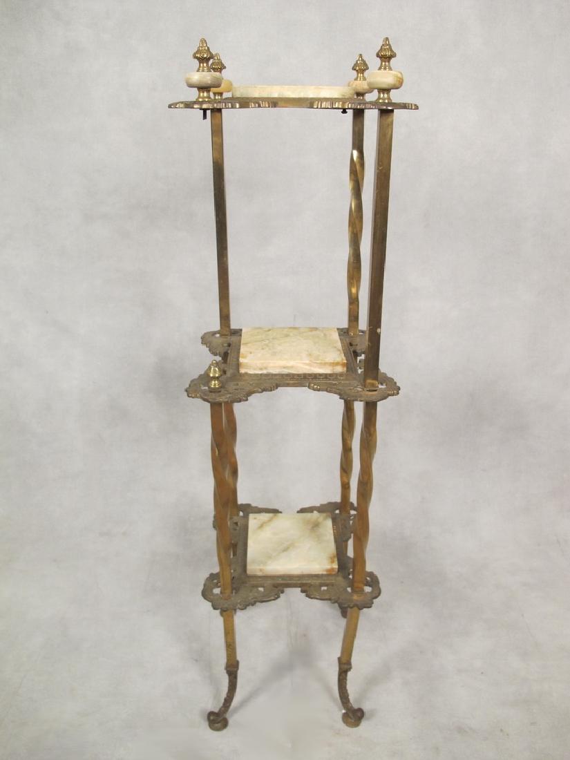 Antique French bronze & onyx planter stand (1 of 5)