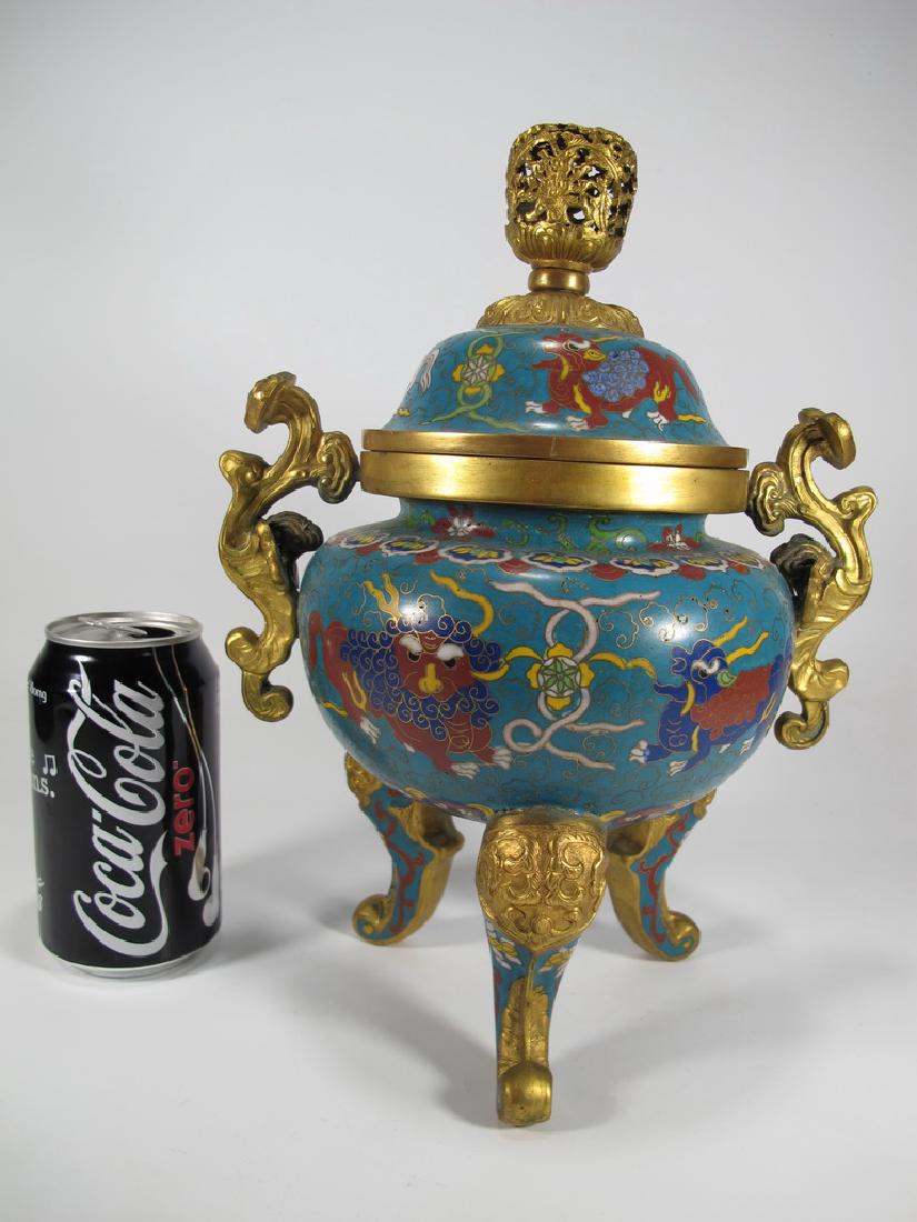 Antique Chinese gilt bronze cloisonne jar (1 of 10)