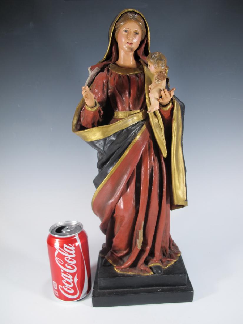 19th C religious painted fabric statue. glass eyes (1 of 7)