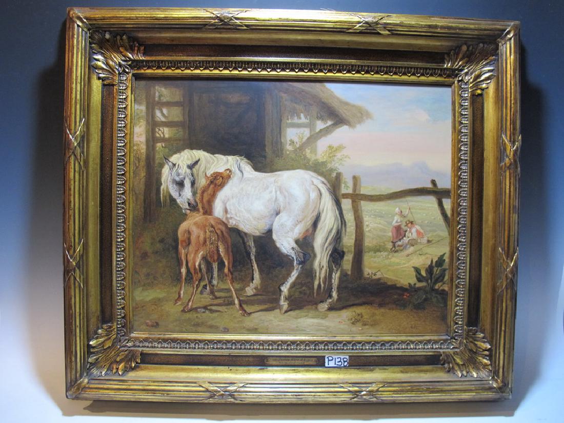 James WARD (1769-1859)(Attributed) English artist: James WARD (1769-1859)(Attributed) English artist oil on wood painting, unsigned. 25 3/4” H x 29 3/4” W including frame, 17 1/2” H x 21 1/8” W without frame. Shipping in USA is $ 60.00. Intern