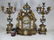 Antique French bronze & porcelain clock set