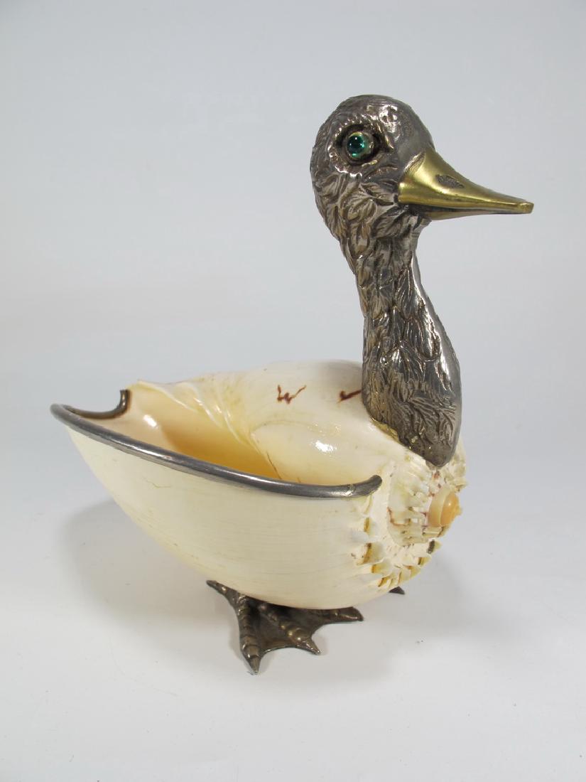 Silvered metal & shell duck bombonier (1 of 7)