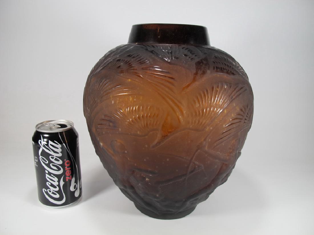 Signed R. Lalique The Archers glass amber vase (1 of 6)