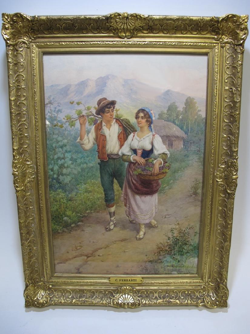 Carlo FERRANTI (1840-1908) Italian artist watercolor (1 of 8)