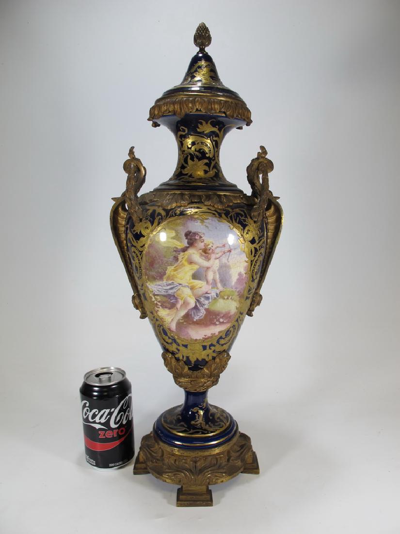 Antique French Sevres bronze & porcelain urn (1 of 10)