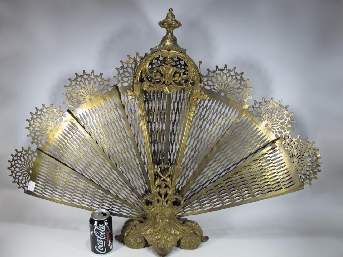 Amazing Antique bronze fireplace screen (1 of 6)
