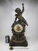 19th C French bronze & marble mantel clock