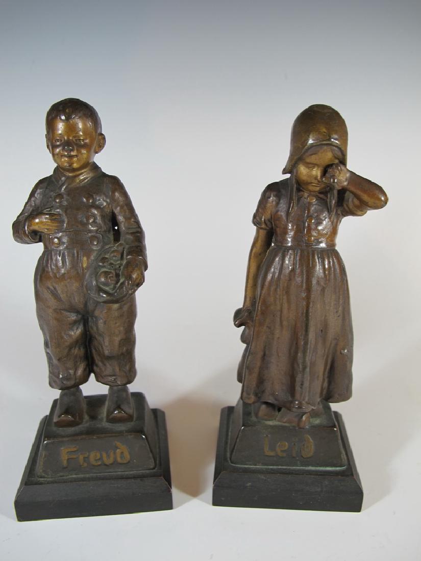 Antique pair of German bronze statues (1 of 9)
