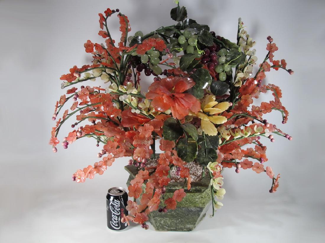 Huge colored precious stones & marble base plant (1 of 7)