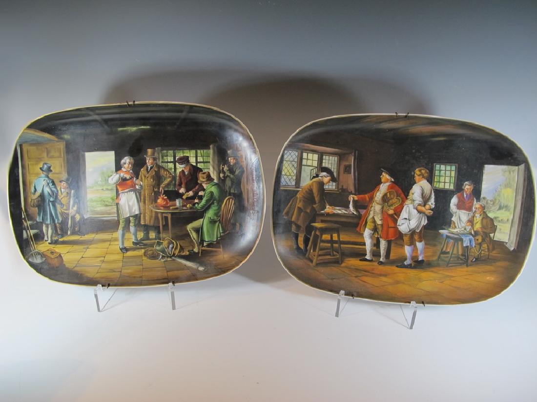Pair of English Royal Albert porcelain trays marked (1 of 8)
