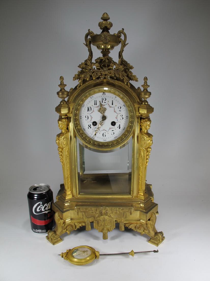Antique French Japy Freres gilt bronze mantle clock