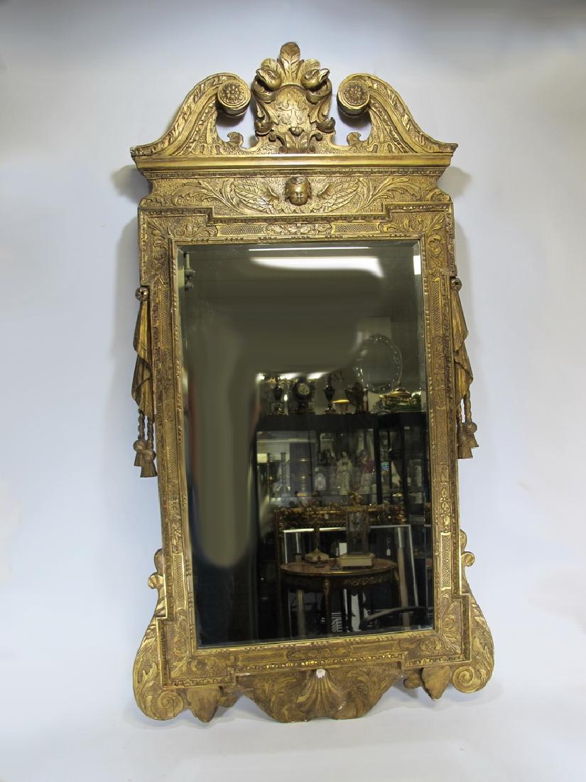 Antique French Empire gilt wood wall mirror (1 of 9)