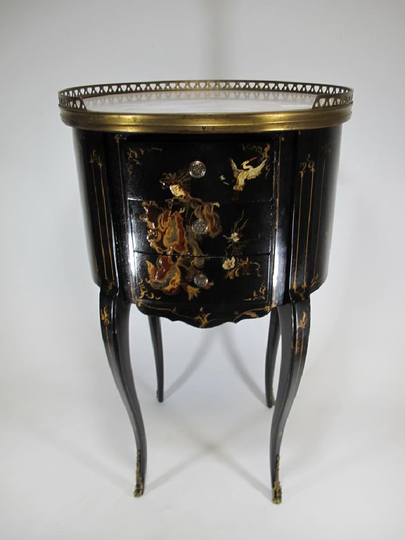 Antique French chinoserie table with marble top (1 of 8)