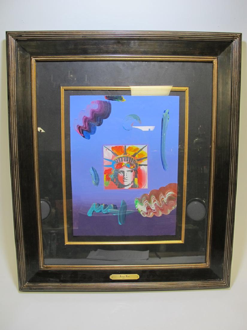 Peter MAX (1937) painting: Peter MAX (1937) painting. 29 1/2â€ H x 25 1/2â€ W including frame, 16â€ H x 12â€ W without frame. Shipping in USA or International please contact : James Lawrence from the local UPS Store