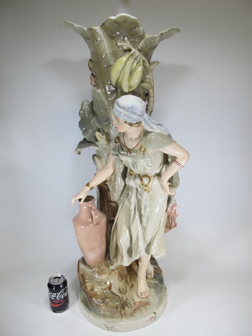 Antique huge Royal Dux porcelain vase, marked: Antique huge Royal Dux porcelain vase, marked. 36 1/2â€ H x 14â€ W x 12 1/2â€ DShipping in USA or International please contact : James Lawrence from the local UPS Store, 954-463-0444, Florida