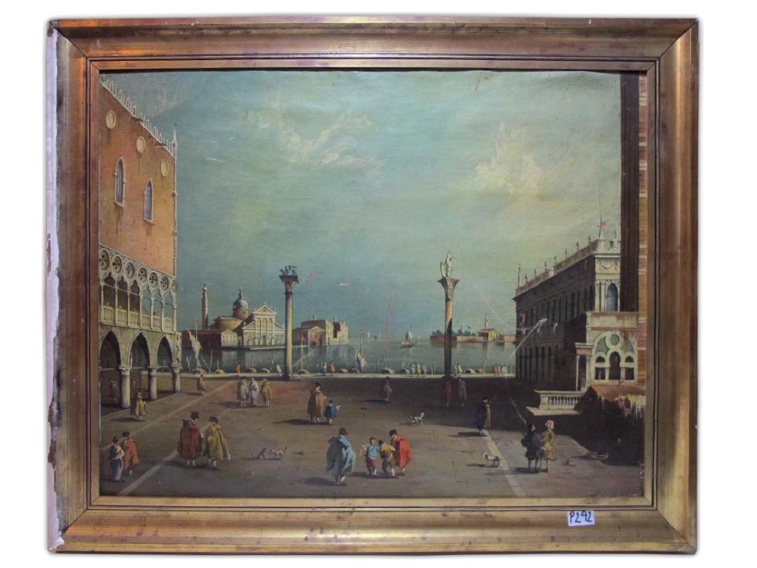 18th/19th C European oil on canvas painting, signed (1 of 8)