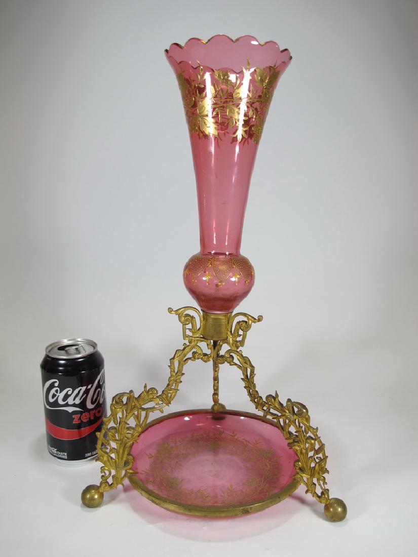 Antique Bohemia gilt bronze & glass Epergne (1 of 7)