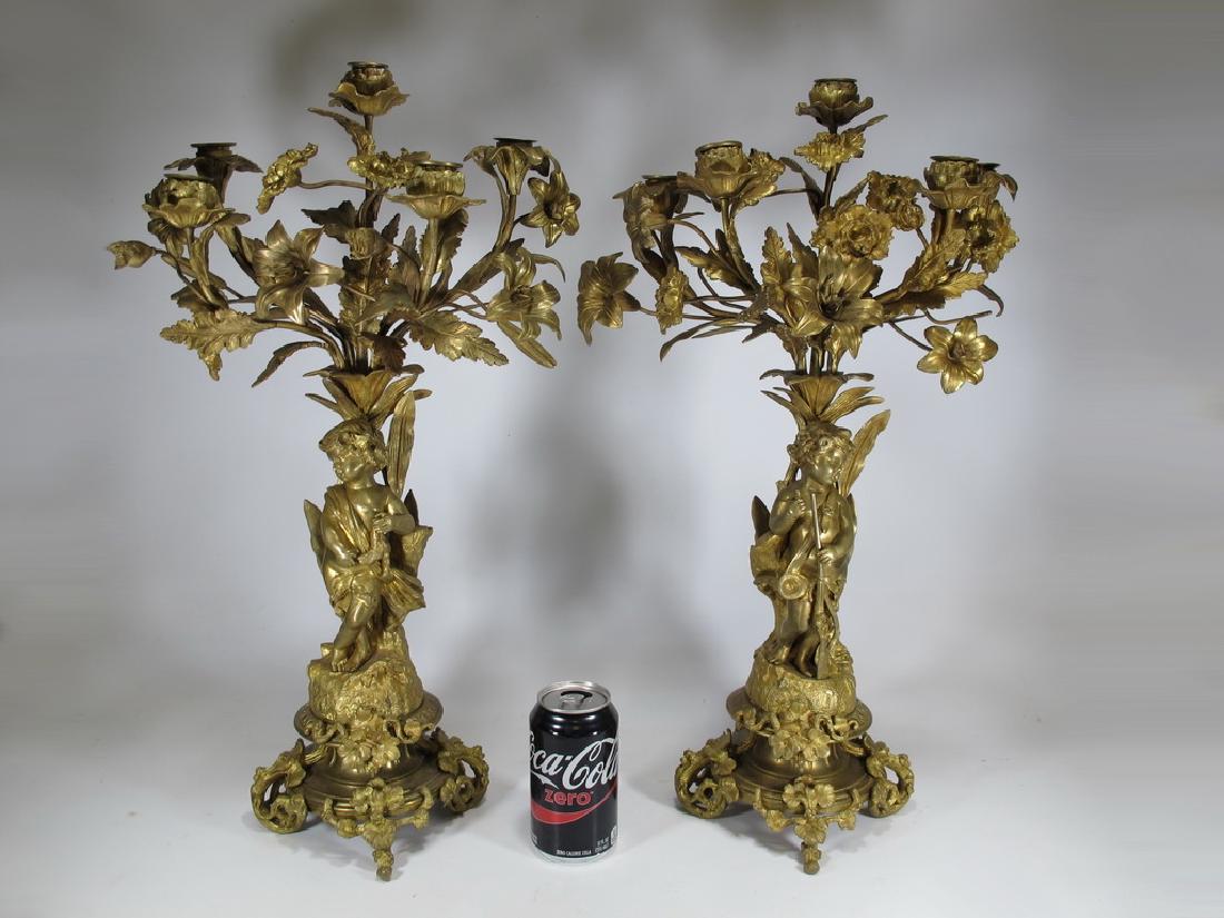 Antique French pair of gilt bronze candelabras (1 of 9)