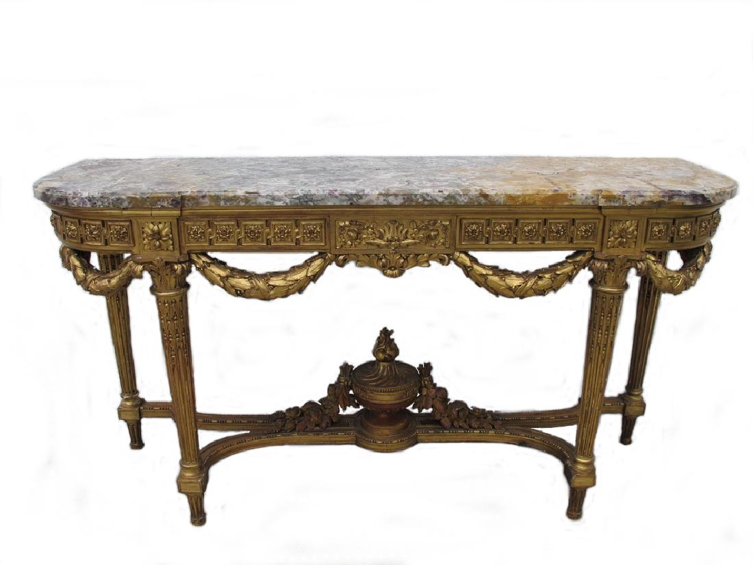 Huge Palatial antique French gilt wood console (1 of 8)