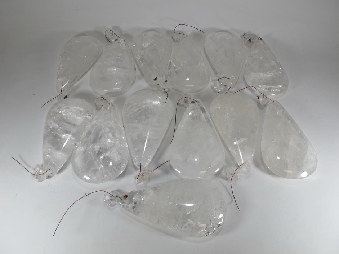Vintage set of 13 crystal rock chandelier pendants (1 of 6)