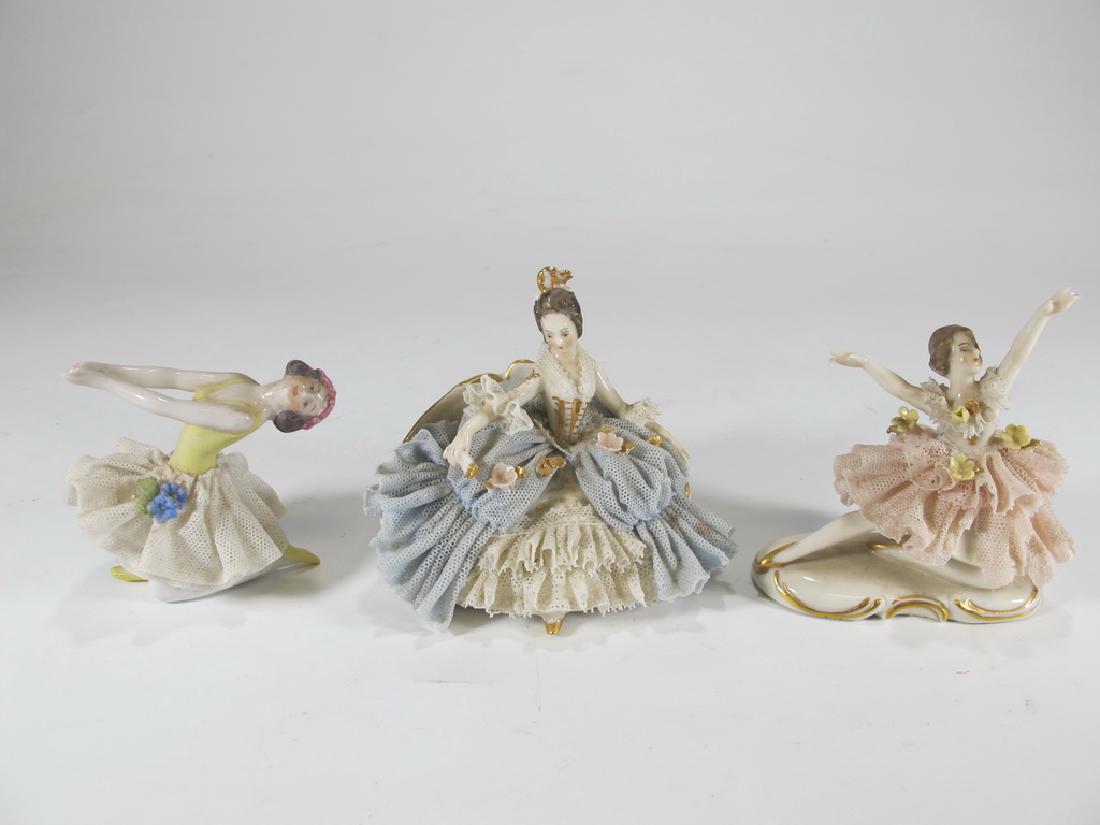 Antique set of 3 German porcelain ballerinas (1 of 10)