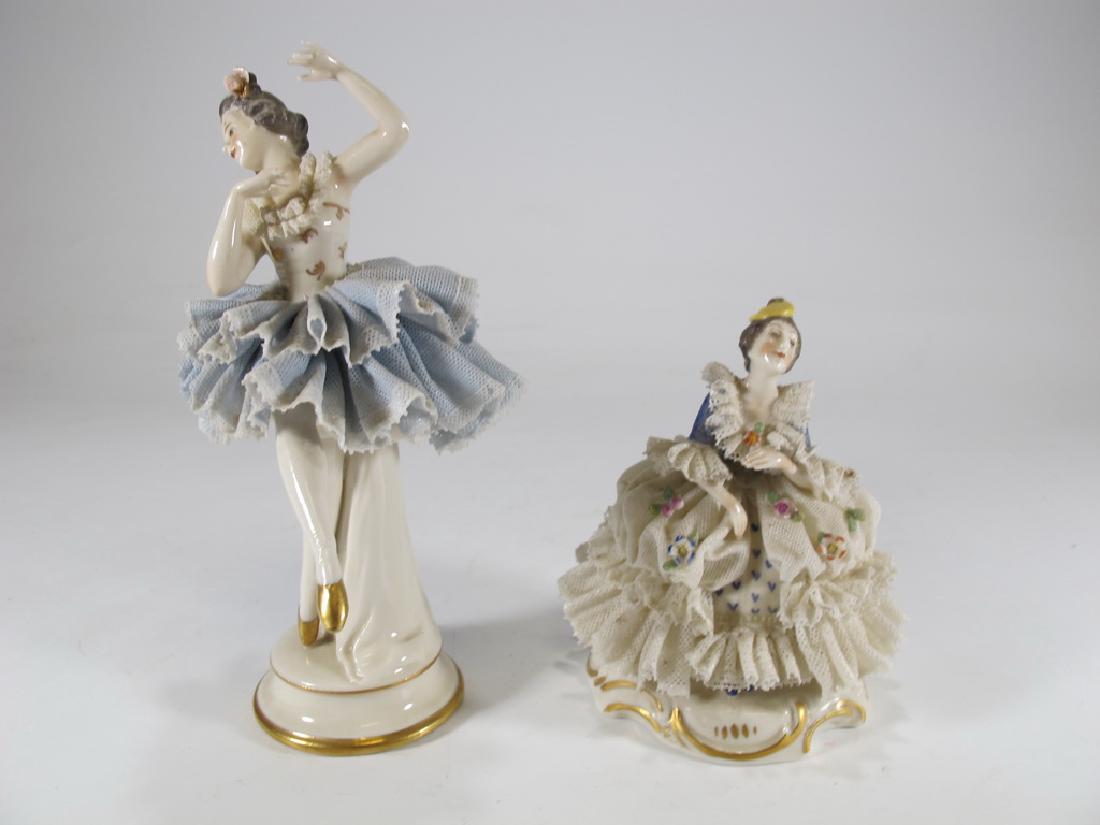 Antique pair of German porcelain ballerinas (1 of 8)