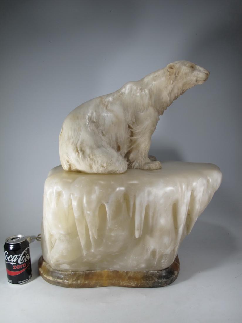 Antiques Art Deco bear alabaster lamp, signed (1 of 10)