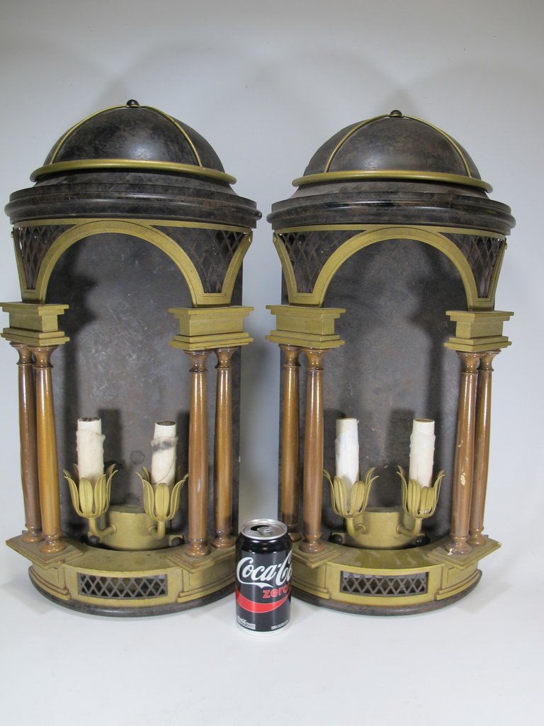 Antique pair of European iron wall sconces (1 of 8)