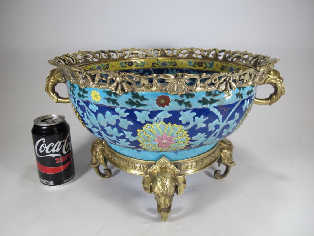 Antique Oriental bronze & porcelainl bowl (1 of 8)