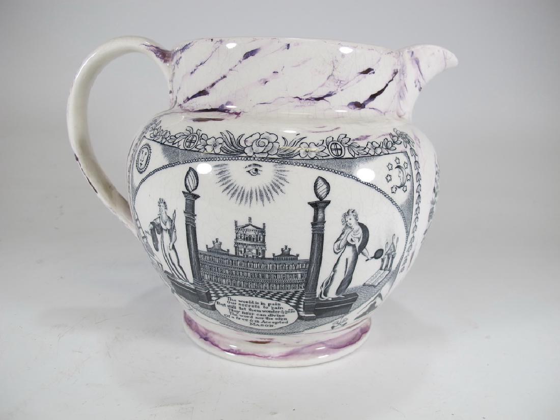 19th C. English Sunderland Lustre Masonic jug (1 of 6)