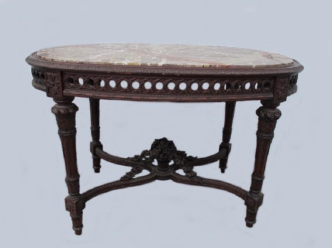 Antique French Louis XVI style oval table (1 of 10)