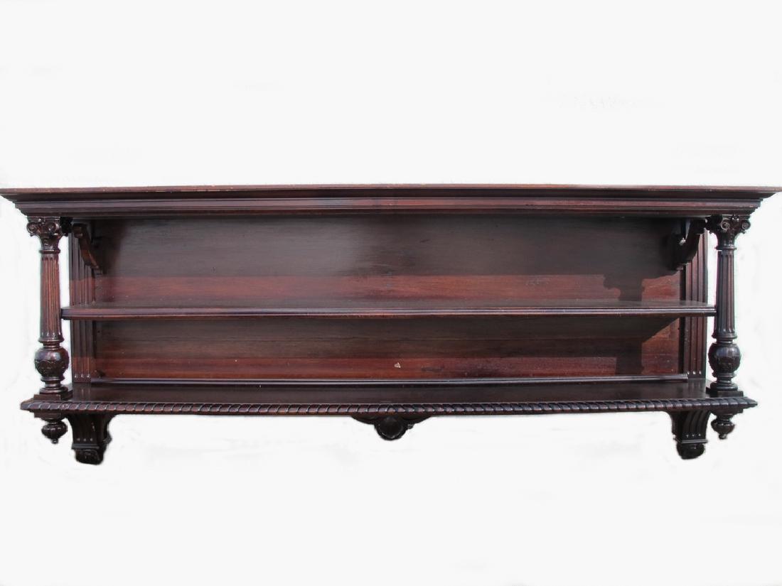 Antique huge probably mahogany wood wall shelf (1 of 8)