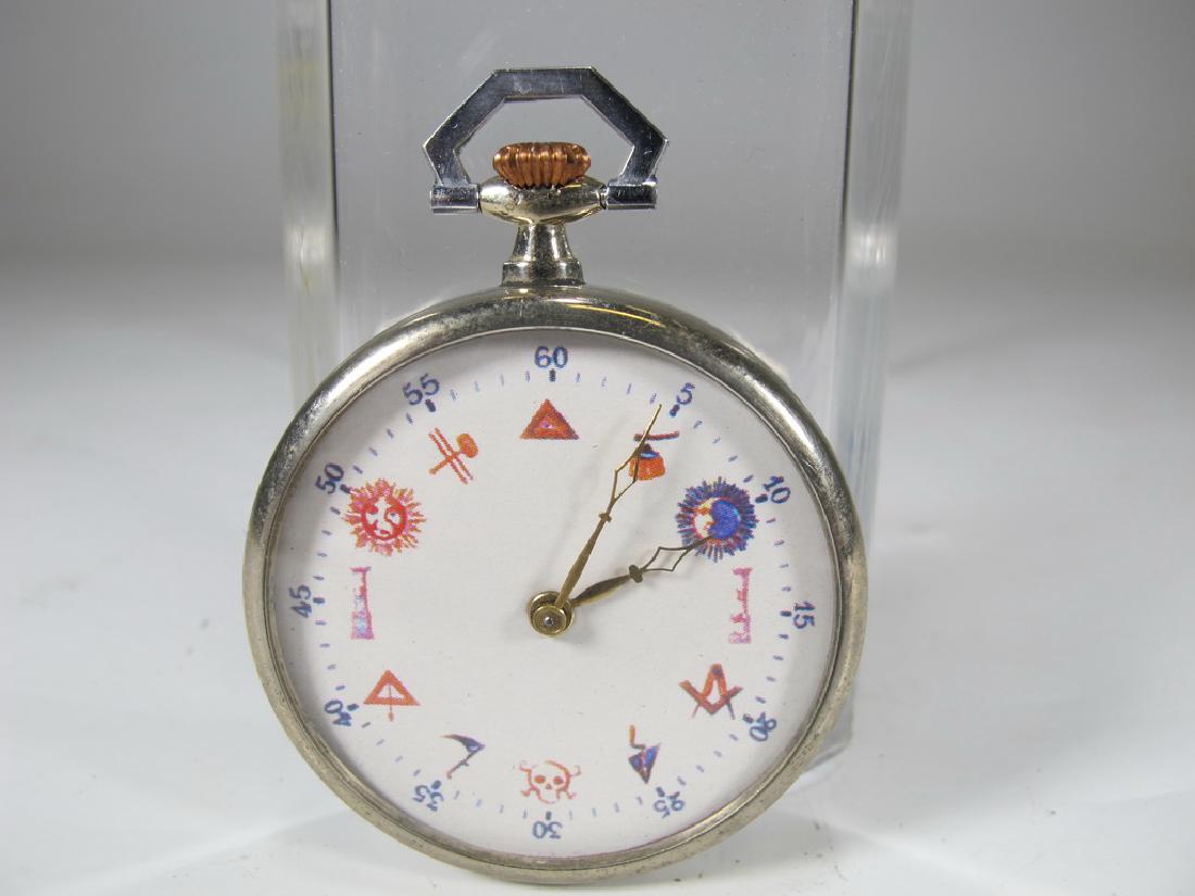 Vintage Masonic pocket watch: Vintage Masonic pocket watch. 2 1/4" H x 1 3/4" W. Shipping in USA or International please contact : James Lawrence from the local UPS Store, 954-463-0444, FloridaUPS@gmail.com, or David Reiser from U