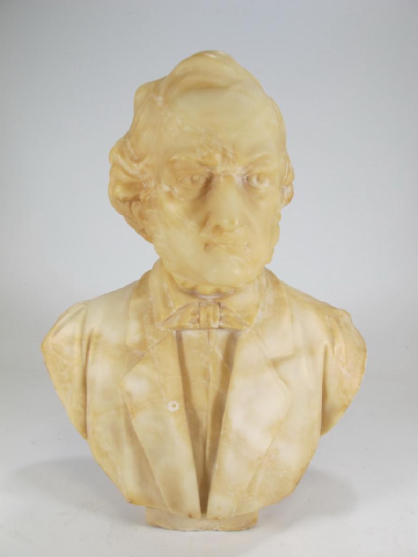 Antique Italian alabaster bust, signed (1 of 7)