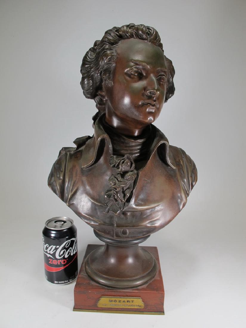 CARRIER-BELLEUSE (1824-1887) Mozart bronze bust (1 of 8)