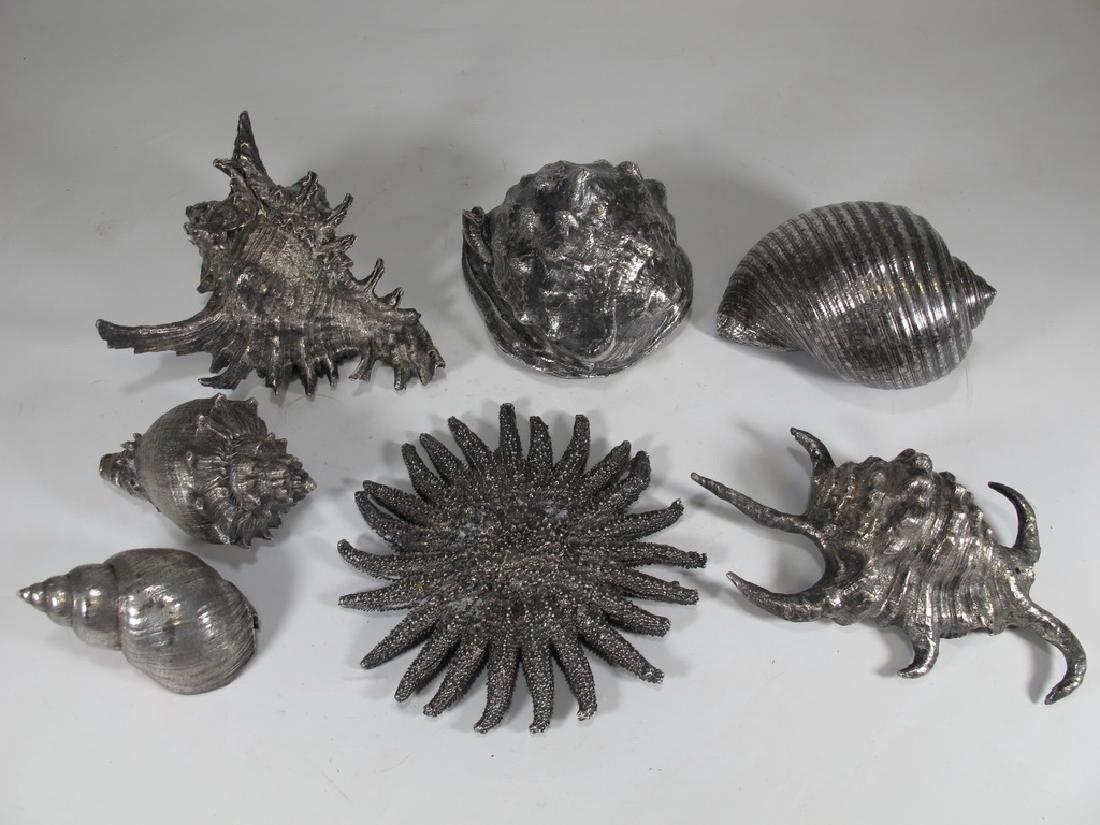 Vintage Buccelatti style set of 7 silverplated shells (1 of 7)