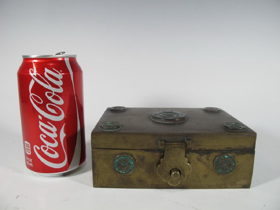 Antique Chinese bronze & enamel box (1 of 10)