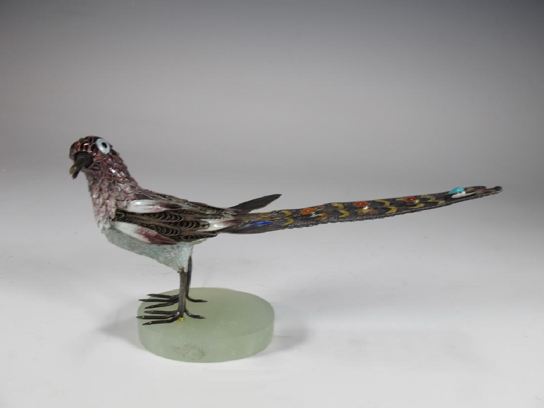 Antique Chinese Export silver & enamel bird (1 of 10)