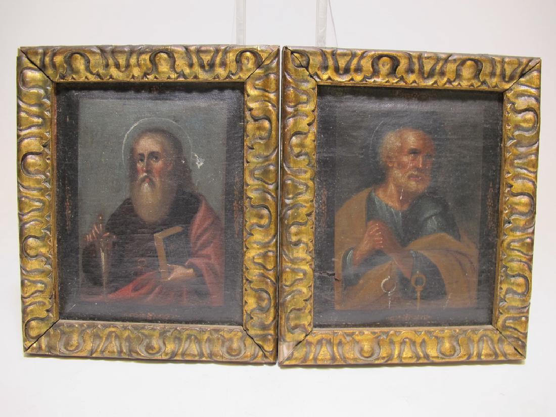 19th C European pair of miniature paintings (1 of 8)