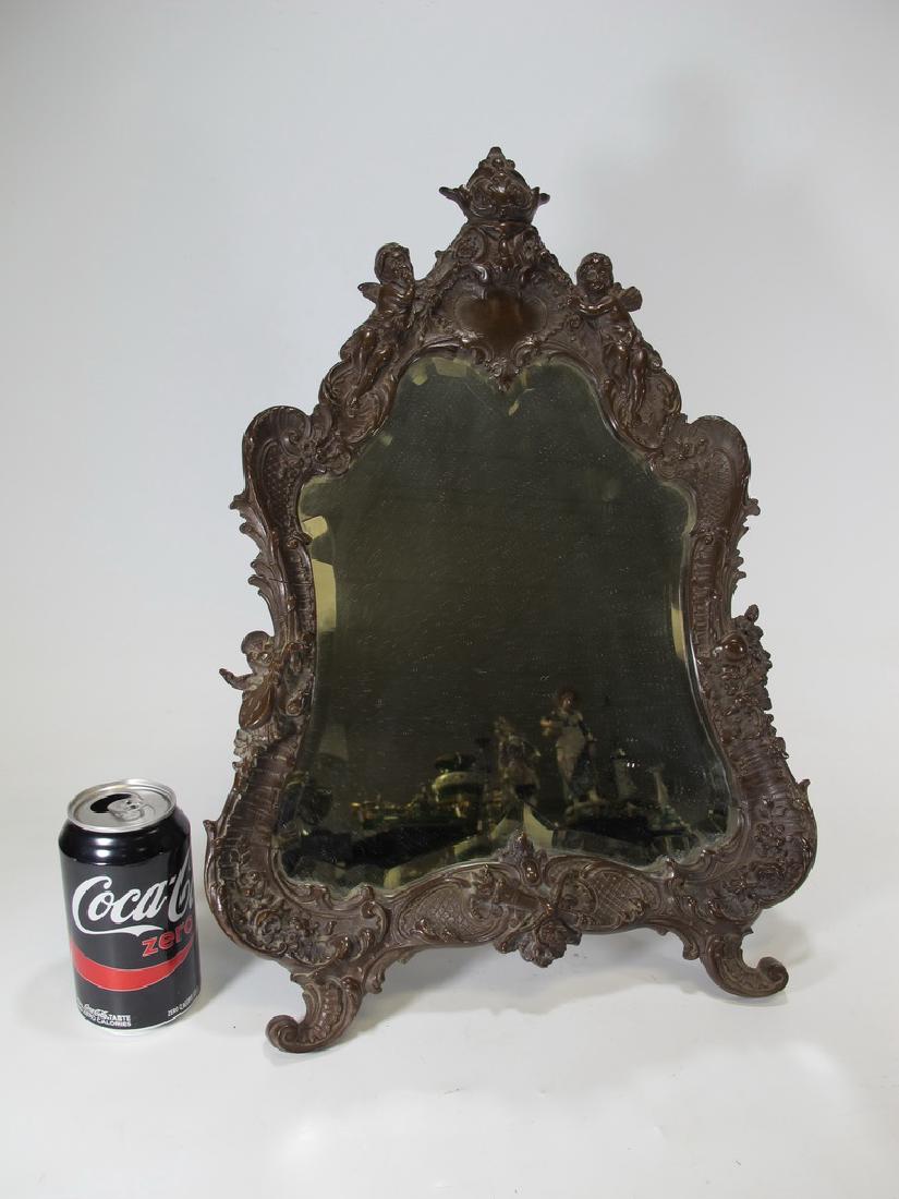 Antique painted bronze & beveled glass mirror (1 of 5)