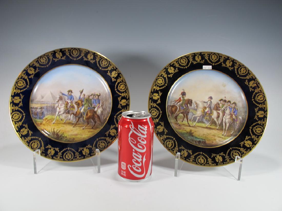 Pair of antique Limoges Napoleon porcelain plates (1 of 9)