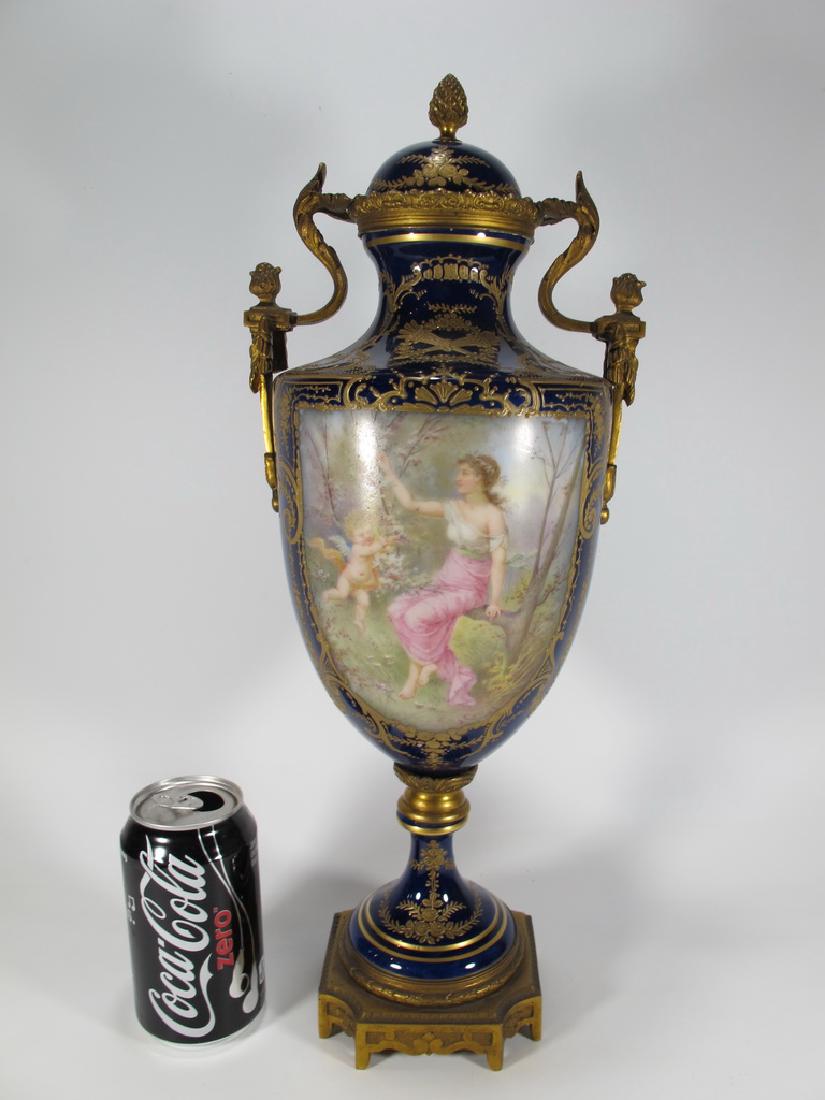 Antique French Sevres porcelain & bronze urn (1 of 9)