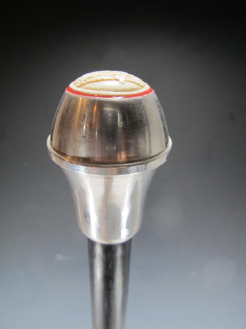 Antique silver hand carved Masonic walk stick (1 of 4)