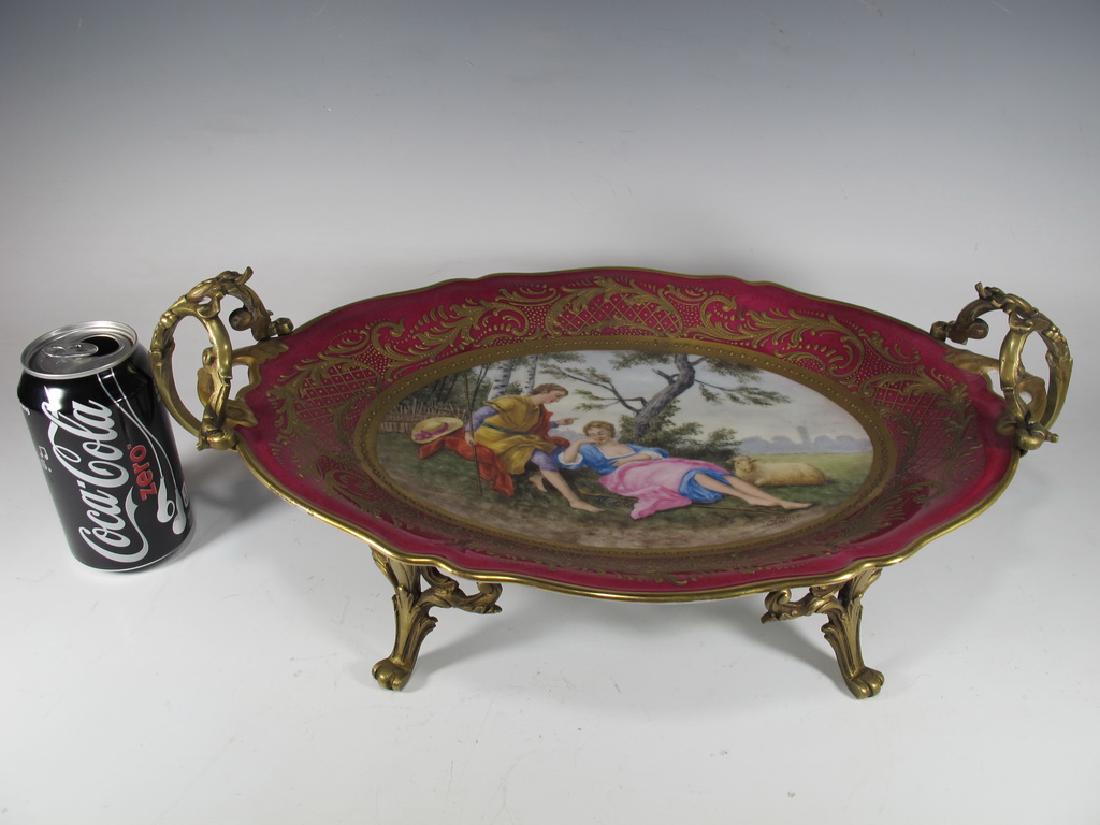 Antique French Sevres bronze & porcelain tray (1 of 7)
